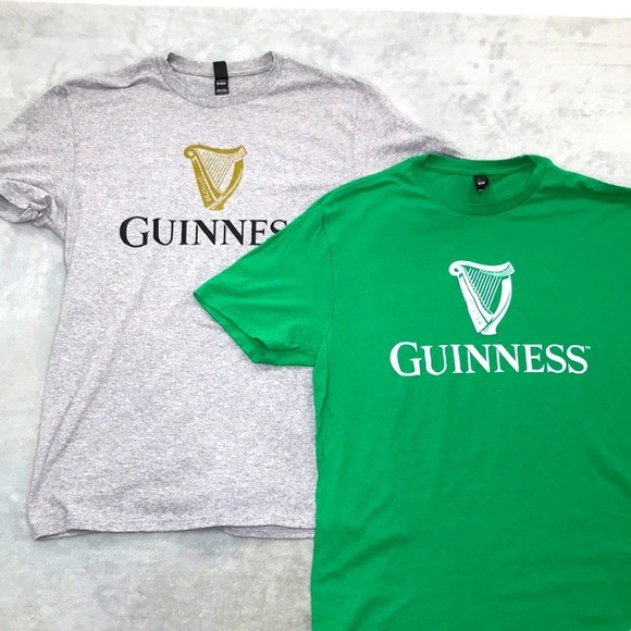 2 Guiness Tees One Gray and One Green Size L - Picture 1 of 12